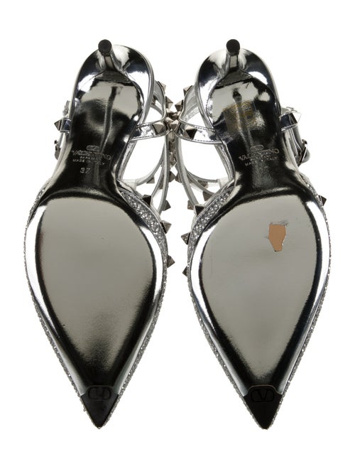 Valentino Rockstud Accents Patent Leather T-Strap Pumps