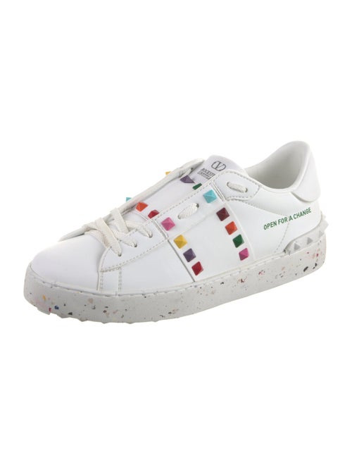 Valentino Leather Studded Accents Sneakers