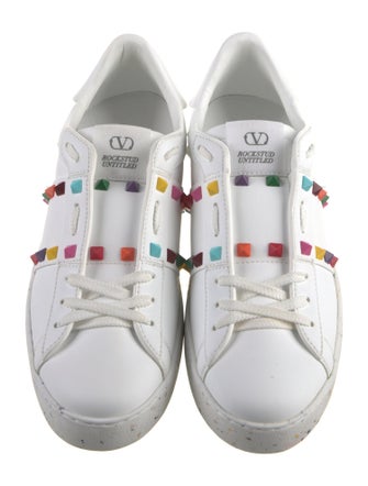 Valentino Leather Studded Accents Sneakers