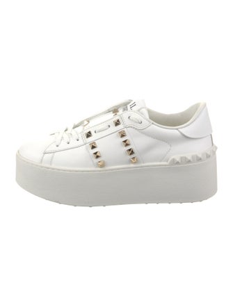 Valentino Leather Studded Accents Sneakers