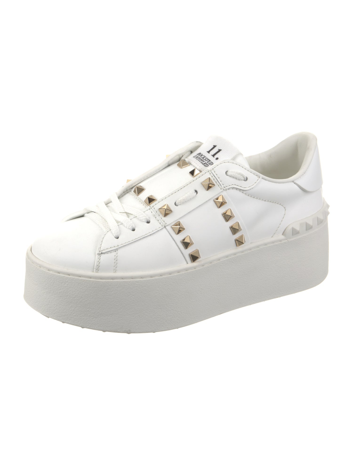 Valentino Leather Studded Accents Sneakers