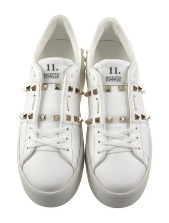 Valentino Leather Studded Accents Sneakers