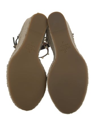 Valentino Leather Studded Accents Espadrilles