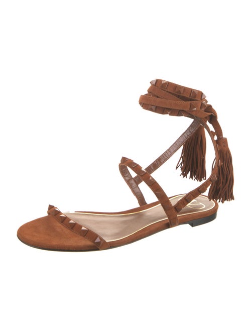 Valentino Suede Tassel Accents Gladiator Sandals