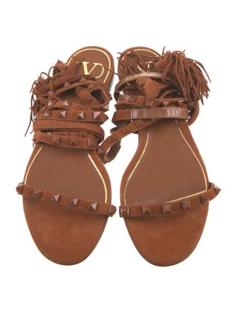 Valentino Suede Tassel Accents Gladiator Sandals