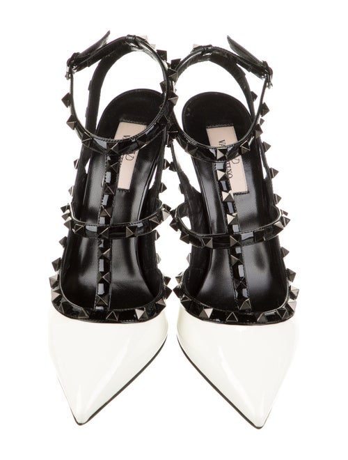 Valentino Patent Leather Animal Print T-Strap Pumps