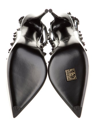 Valentino Patent Leather Animal Print T-Strap Pumps