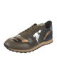 Valentino Leather Camouflage Print Sneakers
