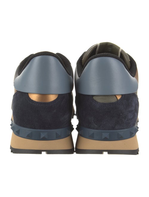 Valentino Leather Camouflage Print Sneakers