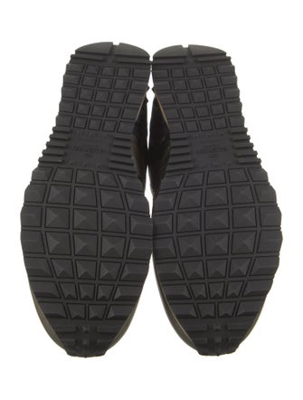 Valentino Leather Camouflage Print Sneakers