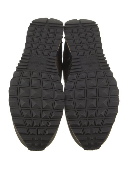 Valentino Leather Camouflage Print Sneakers