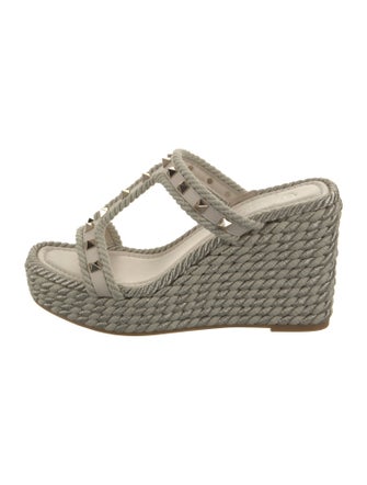 Valentino Satin Studded Accents Espadrilles