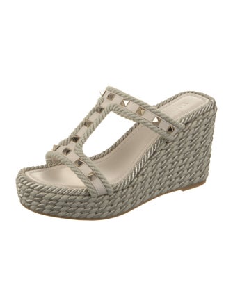 Valentino Satin Studded Accents Espadrilles