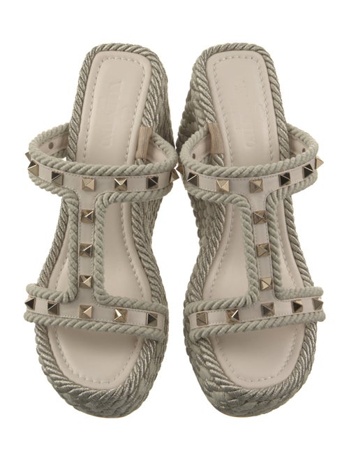 Valentino Satin Studded Accents Espadrilles