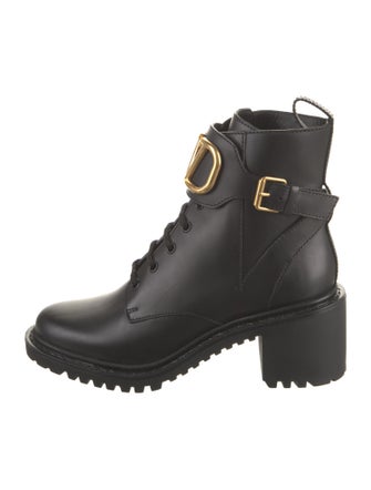 Valentino Leather Combat Boots
