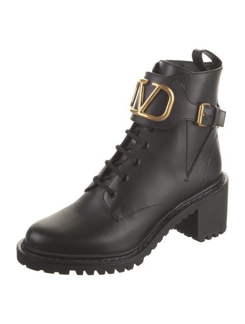 Valentino Leather Combat Boots