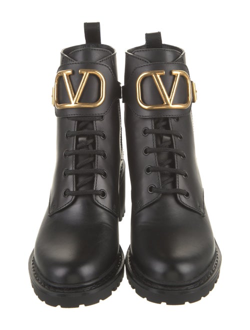 Valentino Leather Combat Boots