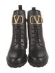 Valentino Leather Combat Boots