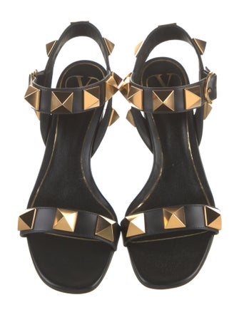 Valentino Rockstud Accents Leather Sandals