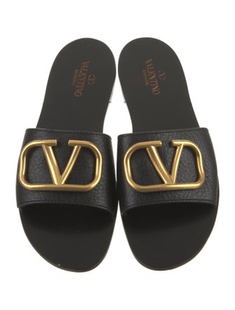 Valentino Leather Printed Slides