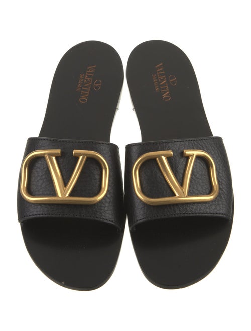 Valentino Leather Printed Slides