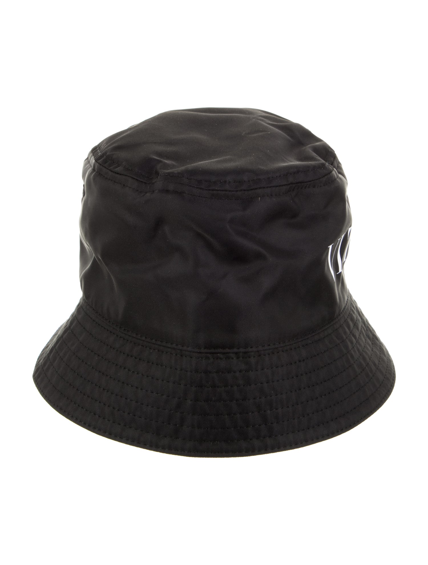 Valentino Black Pattern Printed Nylon Bucket Hat
