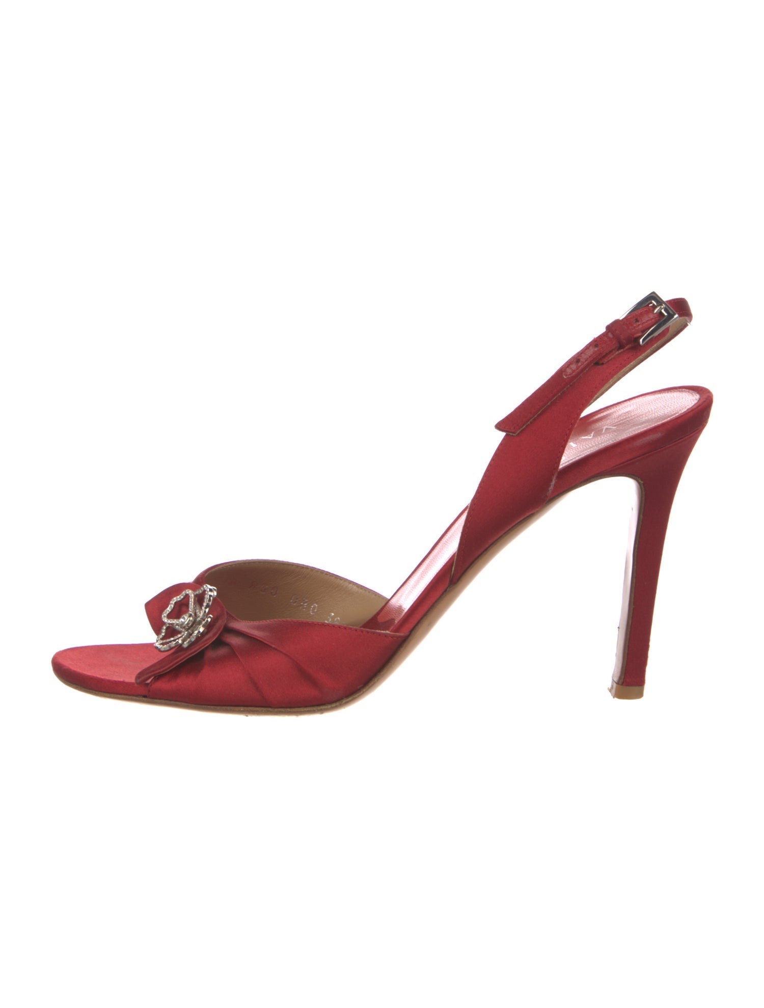 Valentino Satin Bow Accents Slingback Sandals