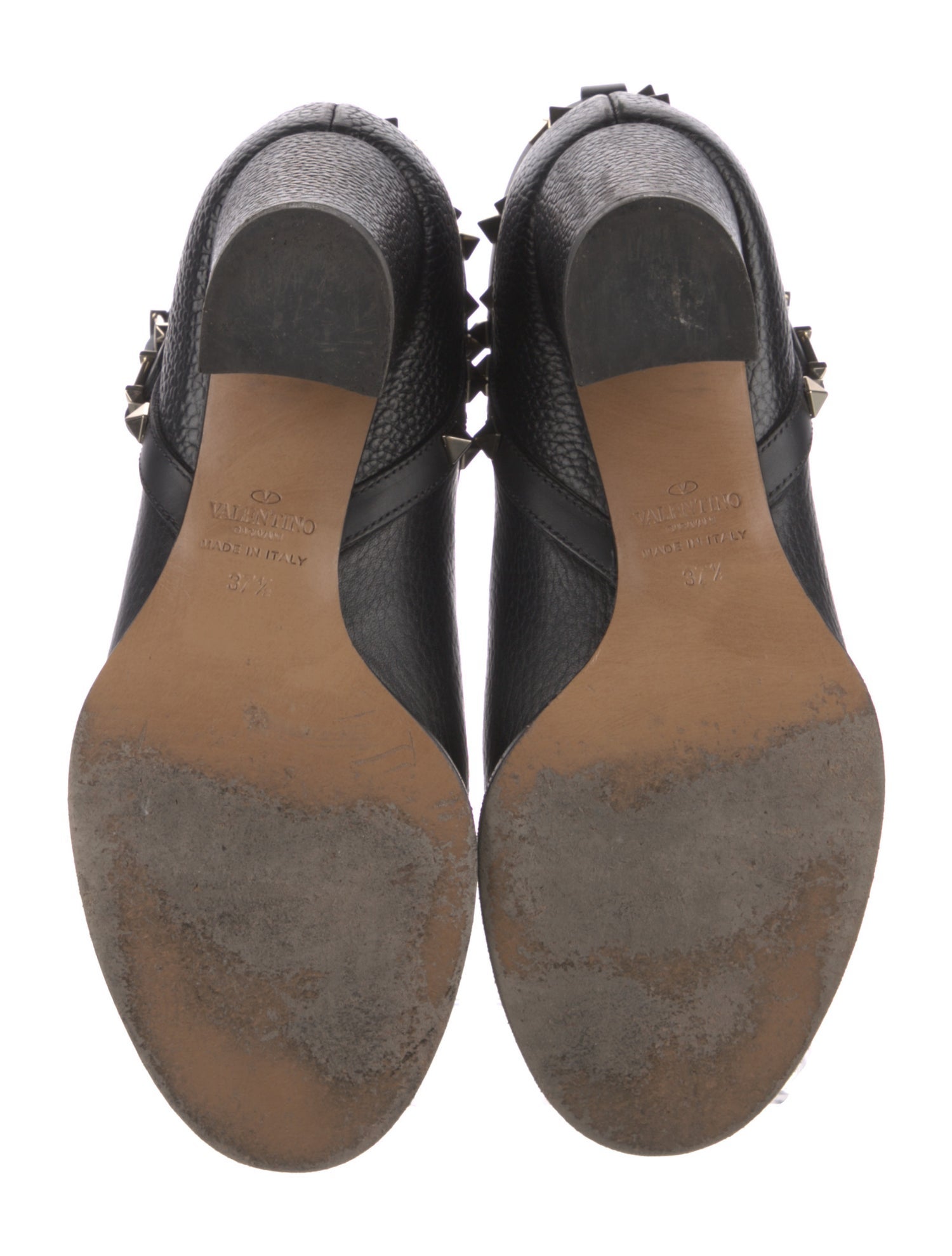 Valentino Rockstud Accents Leather Moto Boots