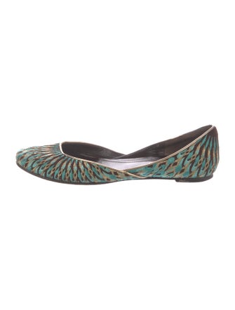 Valentino Suede Printed D'Orsay Flats