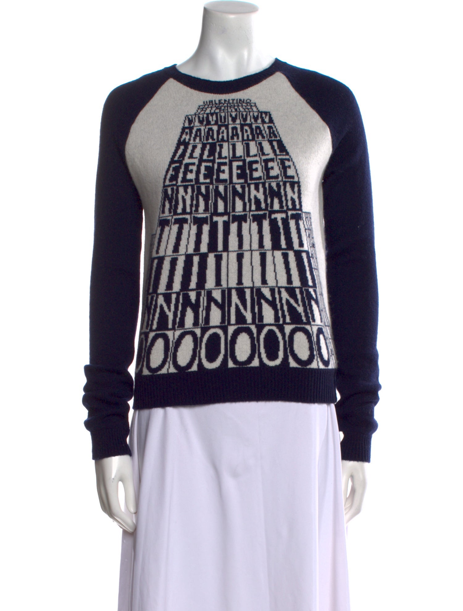 Valentino Cashmere Graphic Print Sweater