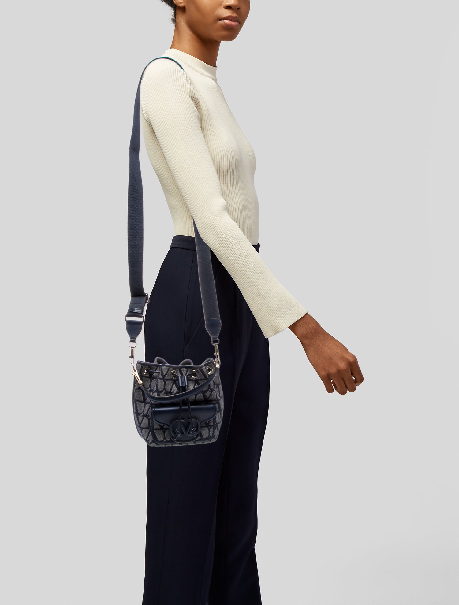 Valentino Denim Bucket Bag