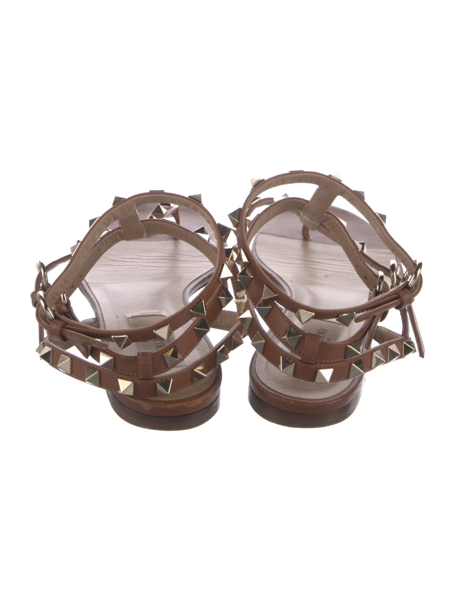 Valentino Rockstud Accents Leather Gladiator Sandals