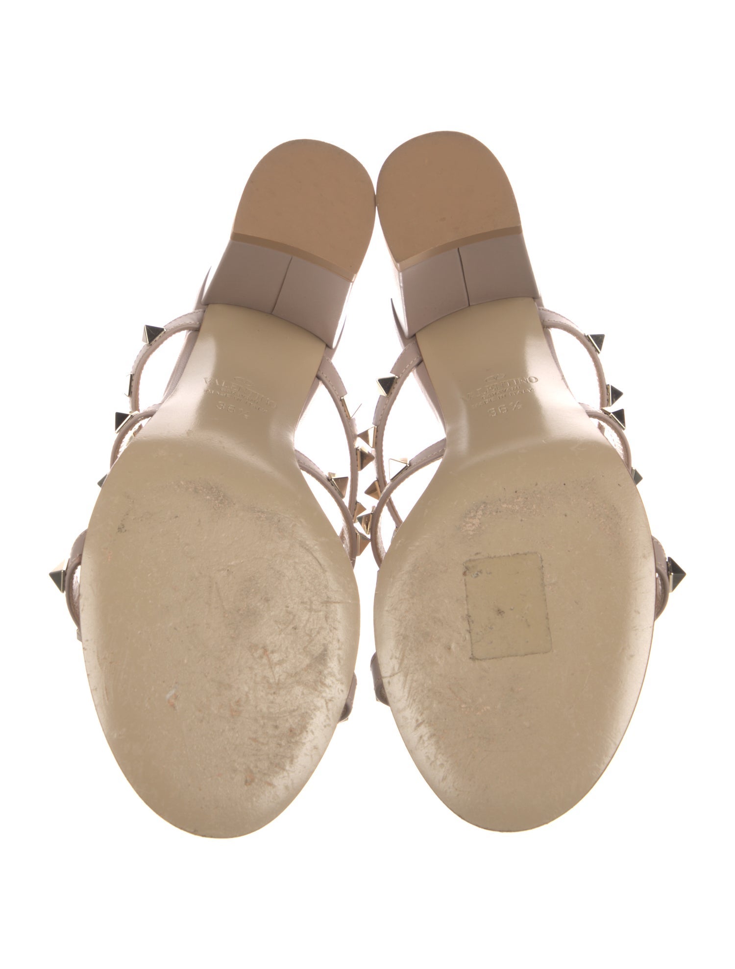 Valentino Rockstud Accents Leather Gladiator Sandals