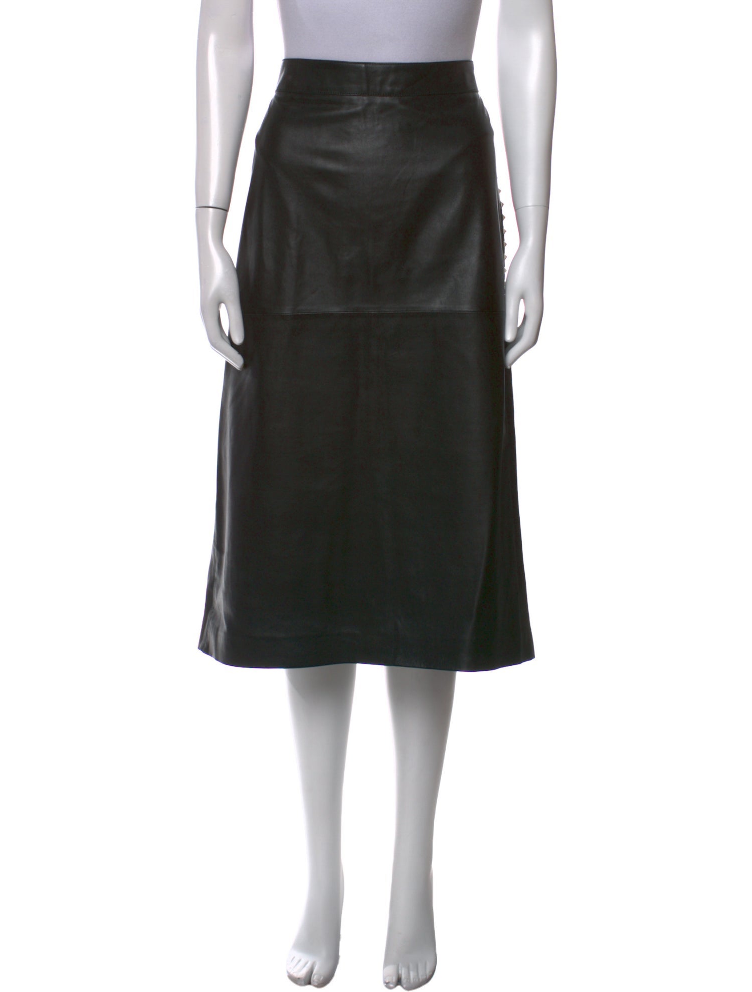 Valentino Leather Midi Length Skirt