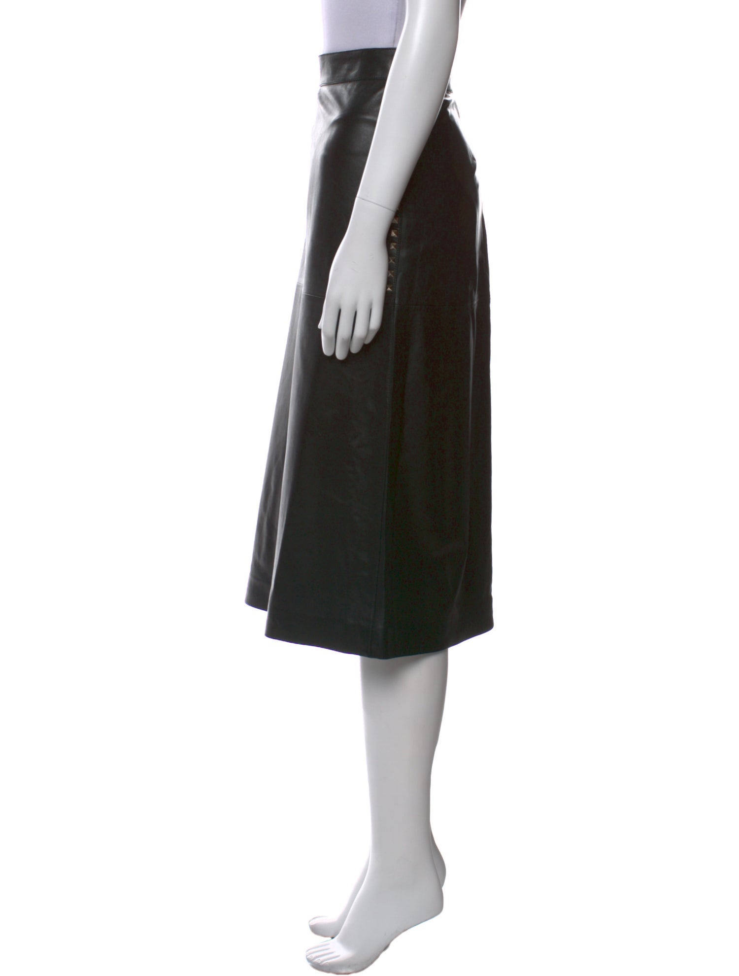 Valentino Leather Midi Length Skirt