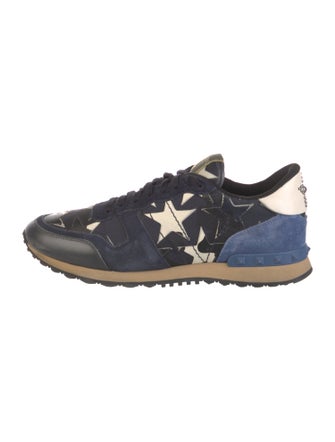 Valentino Rockstud Accents Suede Athletic Sneakers
