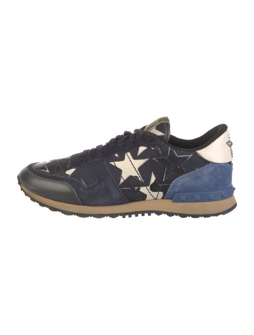 Valentino Rockstud Accents Suede Athletic Sneakers