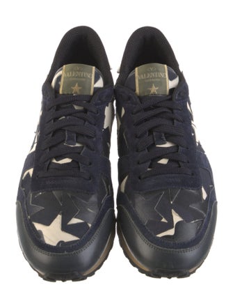 Valentino Rockstud Accents Suede Athletic Sneakers