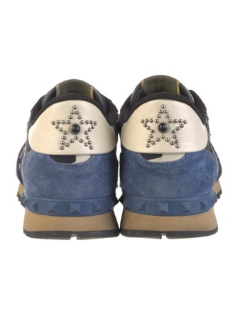 Valentino Rockstud Accents Suede Athletic Sneakers