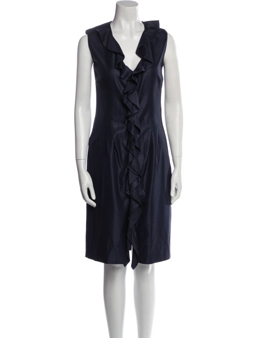 Valentino V-Neck Knee-Length Dress