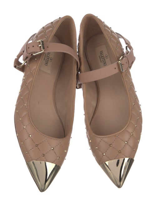 Valentino Rockstud Accents Leather Mary Jane Flats