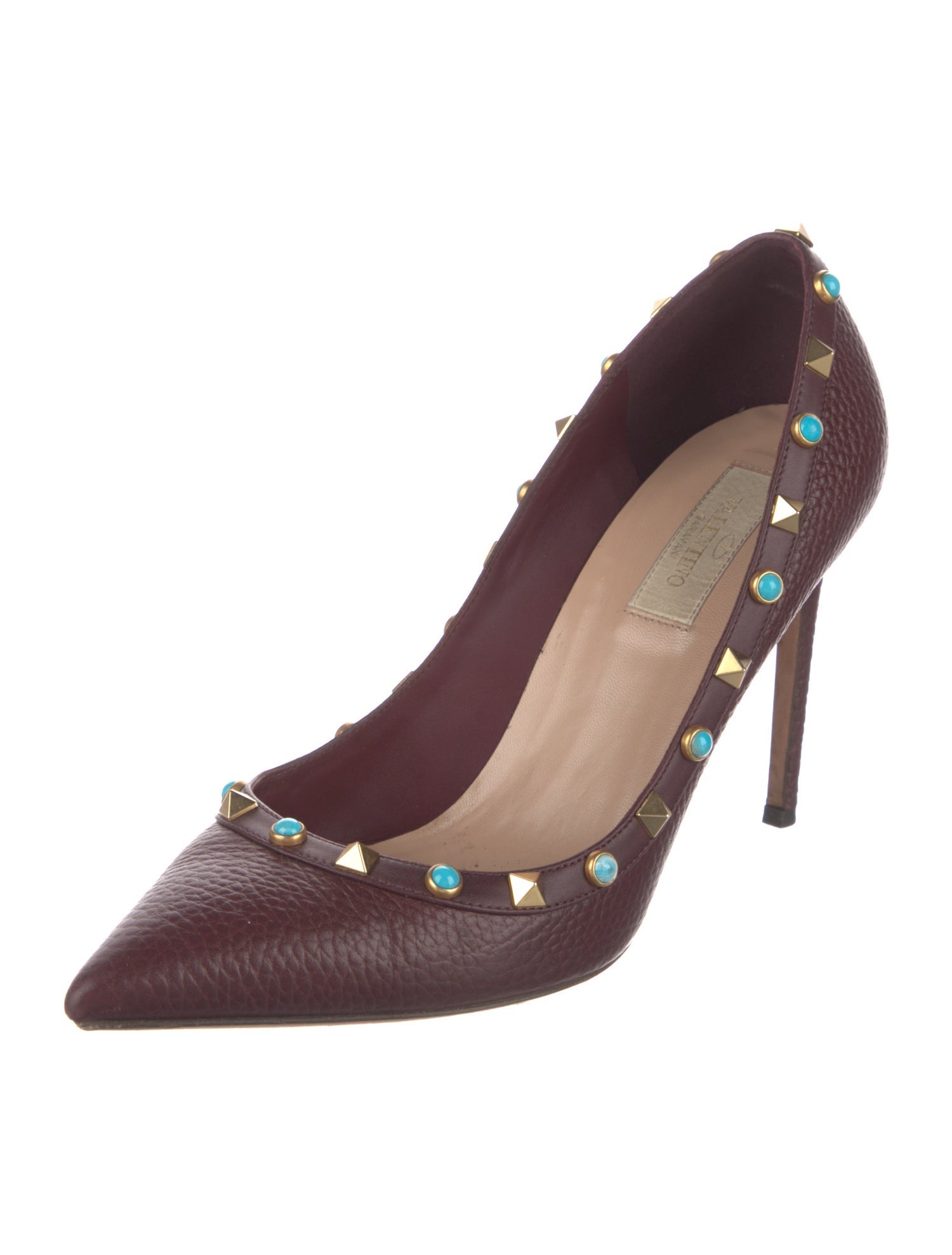 Valentino Rockstud Accents Leather Pumps