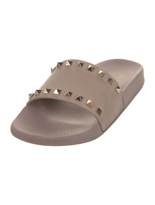 Valentino Rockstud Accents Rubber Slides