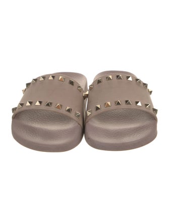 Valentino Rockstud Accents Rubber Slides