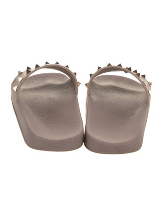 Valentino Rockstud Accents Rubber Slides