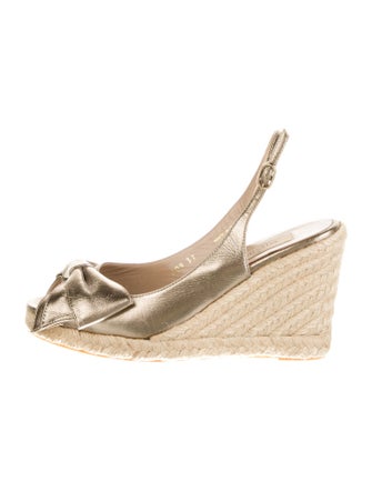 Valentino Leather Bow Accents Espadrilles