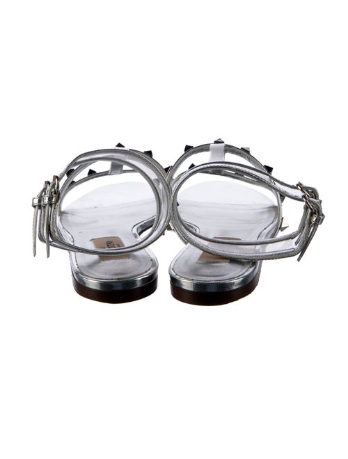 Valentino Rockstud Accents Leather T-Strap Sandals