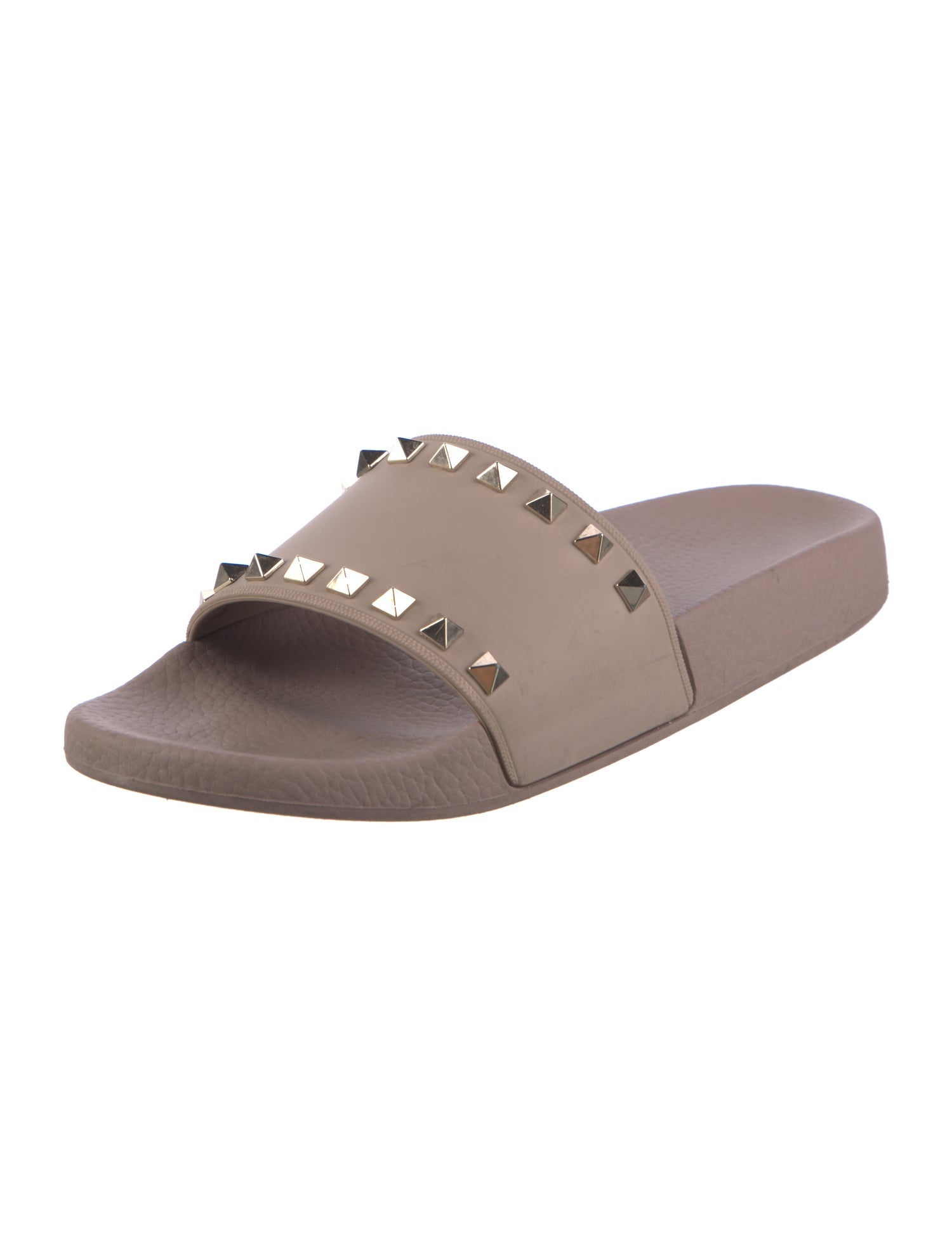 Valentino Rockstud Accents Leather Slides