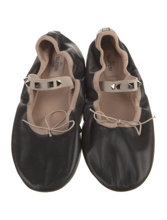 Valentino Rockstud Accents Leather Mary Jane Flats