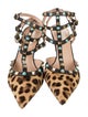 Valentino Rockstud Accents Ponyhair T-Strap Pumps